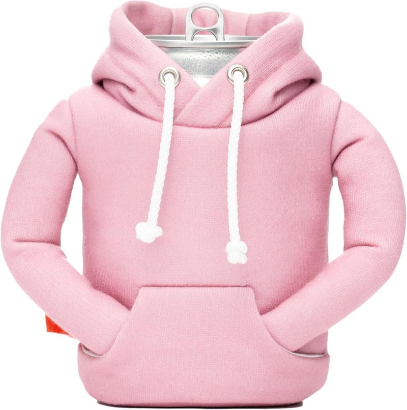 PUFFIN - The Hoodie Sweatshirt - Insulated 12 oz Can Cooler I Beer Bottle & Soda Can Insulator, Keep Drinks and Beverages Cold - Dusty Rose/Sandy White - Image 2
